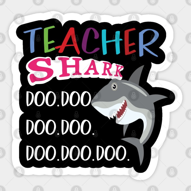 teacher shark doo.doo.doo Sticker by busines_night